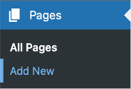 A screenshot of WordPress Pages in the backend