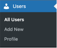 A screenshot of WordPress Users in the backend